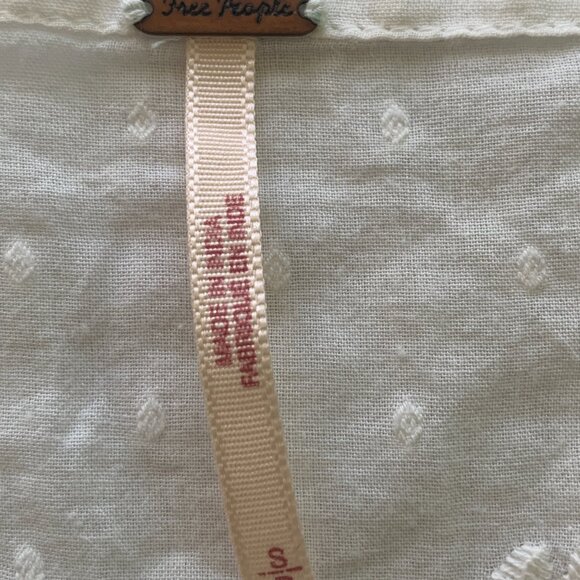 Free People Drive You Mad Embroidery Lace Crop Blouse Top Sz S Off White - Picture 11 of 13